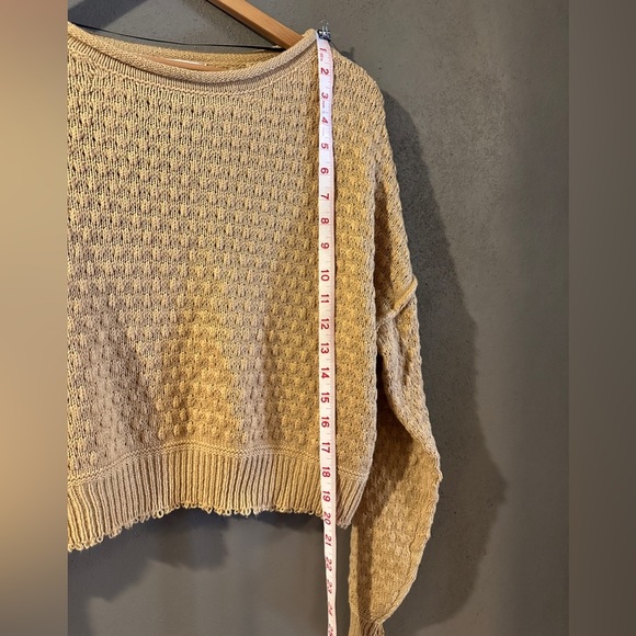 Women’s altar’d state crop sweater, scoop crew neck, never worn, size Small, tan - Picture 6 of 8